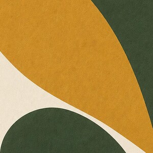 Ocher Leaves | Abstract Wall Art | Modern Gallery Poster | Ocher and Green Minimalist Print | Printed & Shipped image 3