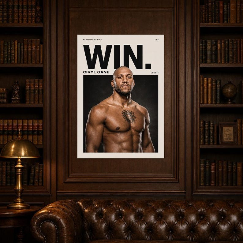 Ciryl Gane Poster | UFC Heavyweight Bout MMA Magazine Wall Art Print | Fight Night Decor image 5
