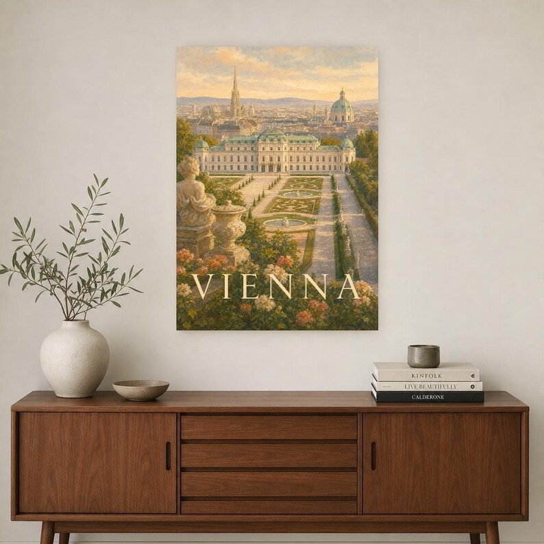 Vienna Travel Poster | Soft Painting Austria Wall Art | Named City Art Print | Printed & Shipped image 2