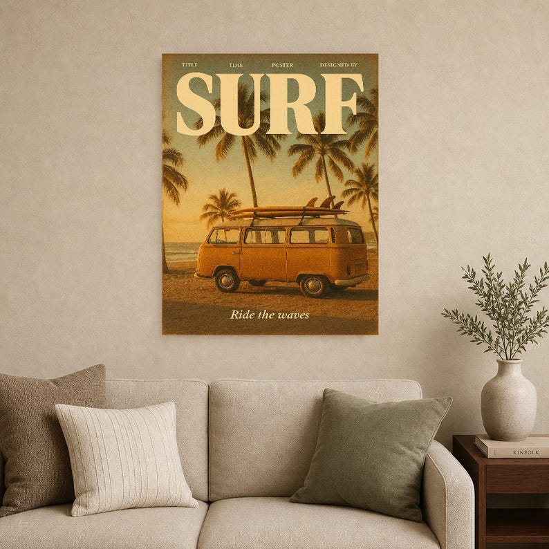 Surfing Retro Poster | Vintage 70s Wall Art Print | Aesthetic Magazine Print | Mid Century Retro Decor Gift image 15