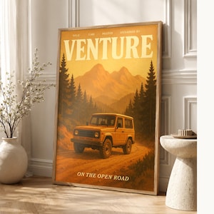 Venture Retro Poster | Vintage 70s Wall Art Print | Aesthetic Magazine Print | Mid Century Retro Decor Gift image 1