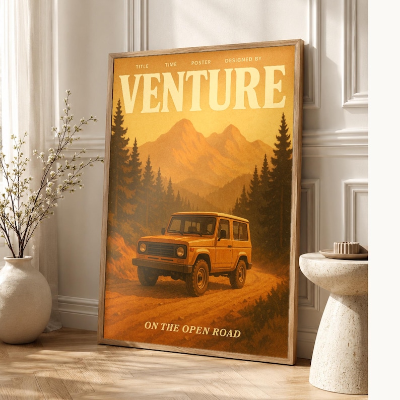 Venture Retro Poster | Vintage 70s Wall Art Print | Aesthetic Magazine Print | Mid Century Retro Decor Gift image 1