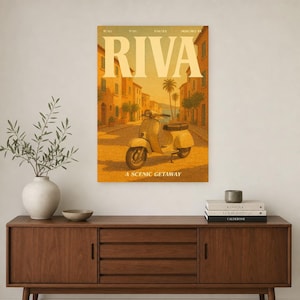 Riva Retro Poster | Vintage 70s Wall Art Print | Aesthetic Magazine Print | Mid Century Retro Decor Gift image 3
