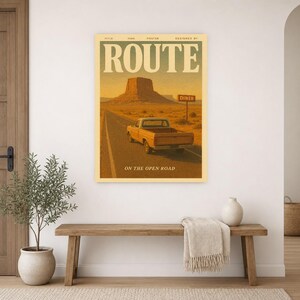 Routeretro-poster | Vintage jaren '70 kunst aan de muur afdrukken | Esthetische tijdschriftafdruk | Halverwege de eeuw retro decor cadeau afbeelding 16