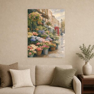 London Flower Market Poster | Soft Painting England Wall Art | Floral Travel Print | Printed & Shipped image 9