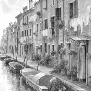 Burano Travel Poster | Soft Painting Italy Wall Art | Colorful Venice Canal Houses Print | Printed & Shipped image 10