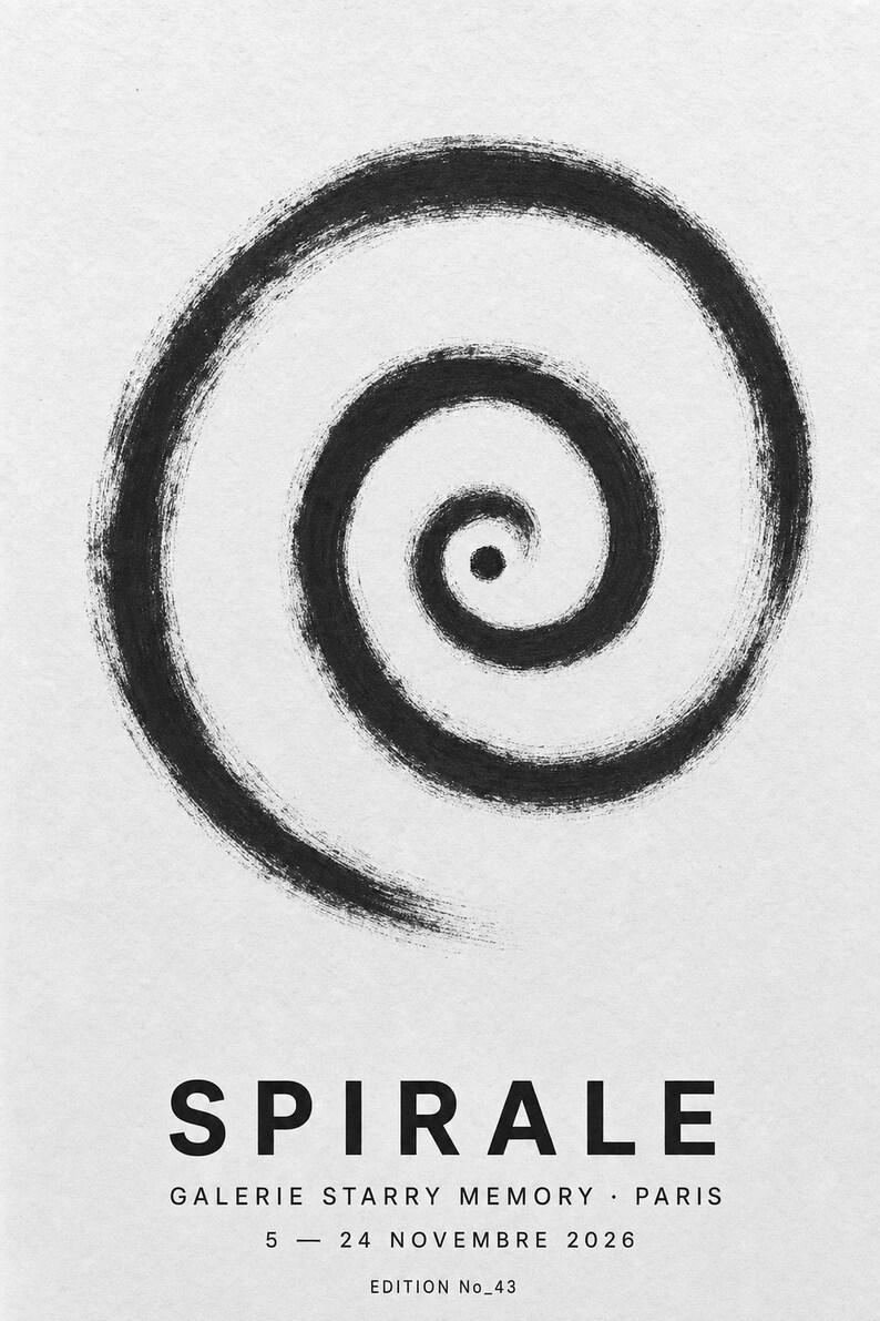 Spiraal | Abstracte muurkunst | Moderne galerijposter | Minimalistische print | Gedrukt en verzonden afbeelding 10