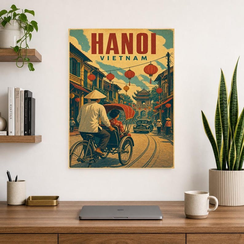 Hanoi Travel Poster | Vintage Old Quarter Print | Vietnam Wall Art | Printed & Shipped image 8