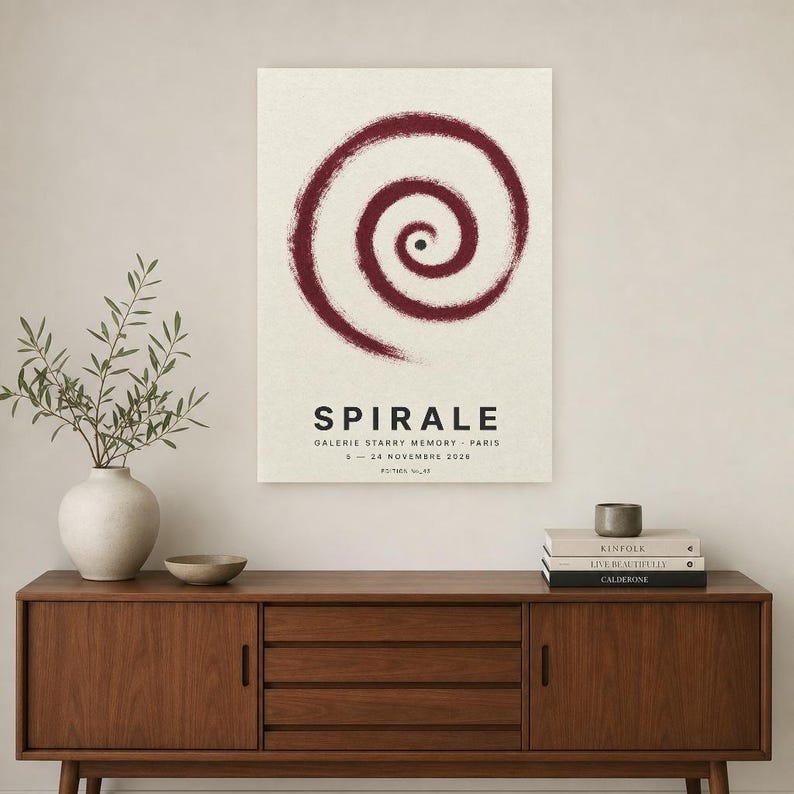 Spiraal | Abstracte muurkunst | Moderne galerijposter | Minimalistische print | Gedrukt en verzonden afbeelding 2
