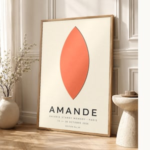 Almendra | Arte abstracto para pared | Póster de galería moderno | Impresión minimalista | Impreso y enviado imagen 1