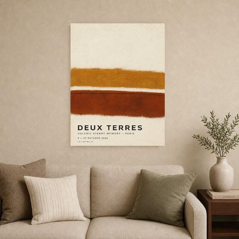 Two Lands | Abstract Wall Art | Modern Gallery Poster | Minimalist Print | Printed & Shipped image 9