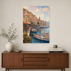 Saint-Tropez-Reiseposter | Kunstdruck der französischen Riviera | Wandbild mit Küstenmotiven aus Frankreich | Gedruckt & Versand Bild 2