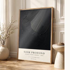 Noir Profond | Abstrakcyjna Czarna Sztuka ścienna | Nowoczesny Plakat Galeria | Minimalistyczny Druk zdjęcie 1