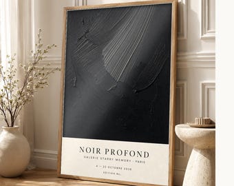 Noir Profond | Abstract Black Wall Art | Modern Gallery Poster | Minimalist Print | Printed & Shipped
