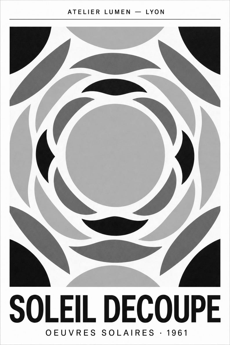 Póster abstracto de exposición solar, impresión artística de pared | Impresión de papel cortado de mediados de siglo ? Póster de la galería imagen 10