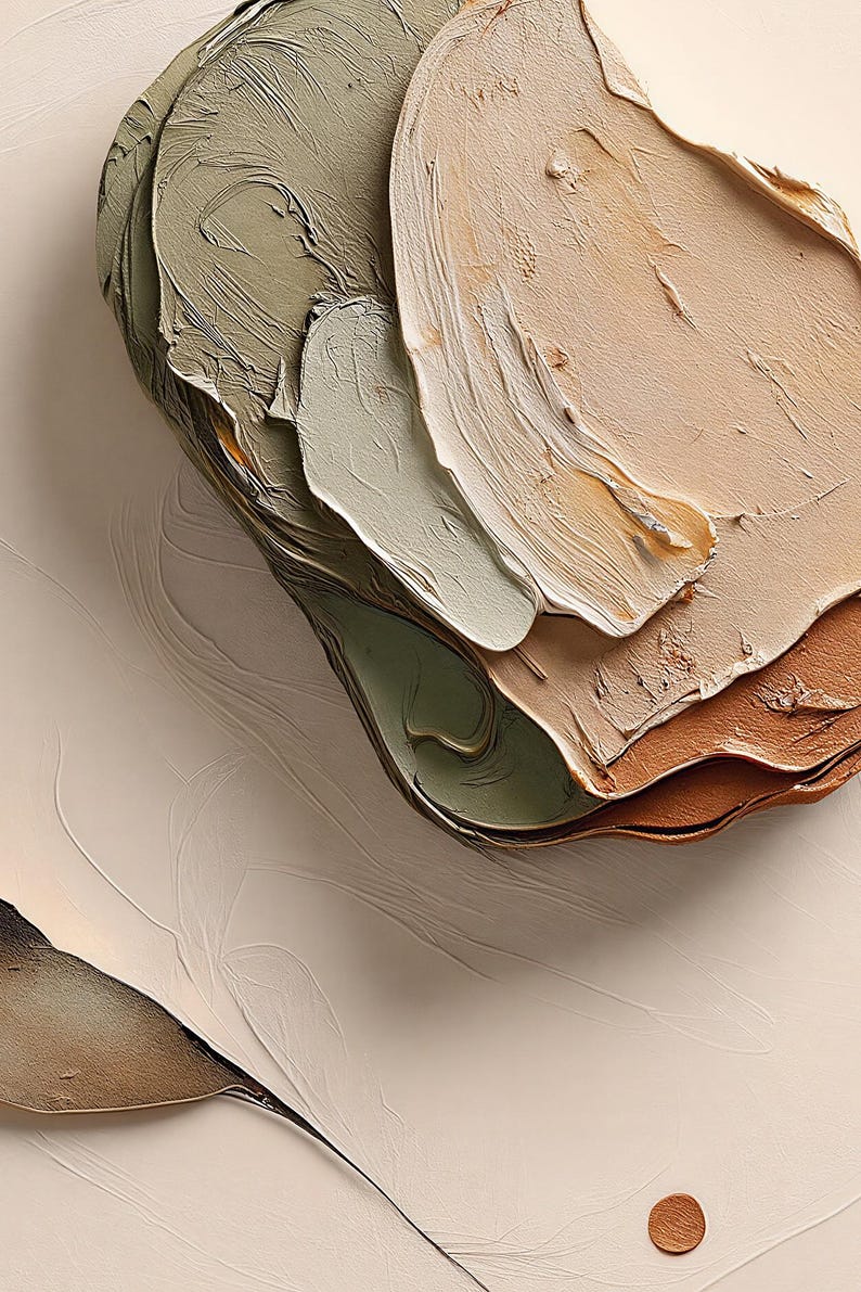 Wandbild im Wabi-Sabi-Stil | Organisches, abstraktes Poster mit Struktur | Warmer, minimalistischer Kunstdruck fürs Wohnzimmer Bild 3
