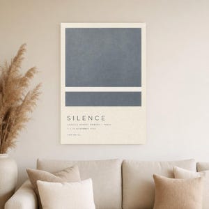 Cisza | Abstrakcyjna sztuka ścienna | Nowoczesny plakat galeryjny | Minimalistyczny wydruk | Wydruk i wysyłka zdjęcie 4