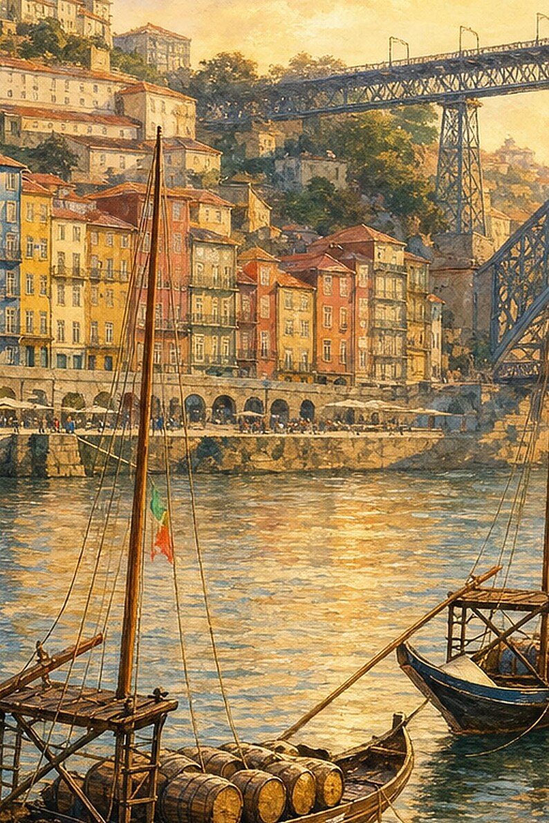 Porto Travel Poster | Soft Painting Portugal Wall Art | Named City Art Print | Printed & Shipped image 3