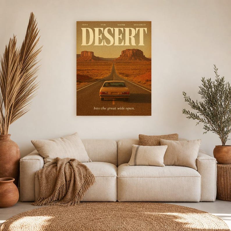 Desert Retro Poster | Vintage 70s Wall Art Print | Aesthetic Magazine Print | Mid Century Retro Decor Gift image 8