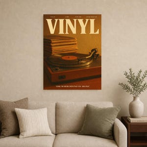 Vinyl Retro Poster | Vintage 70s Wall Art Print | Aesthetic Magazine Print | Mid Century Retro Decor Gift image 15