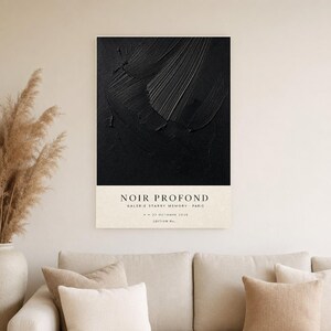 Noir Profond | Abstrakcyjna Czarna Sztuka ścienna | Nowoczesny Plakat Galeria | Minimalistyczny Druk zdjęcie 4