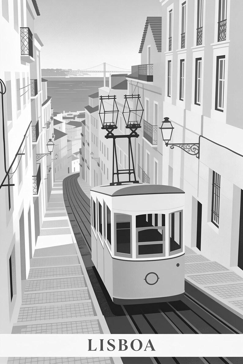 Lisbon Vintage Travel Poster | Retro Portugal City Art Print | Housewarming Gift Wall Decor image 17