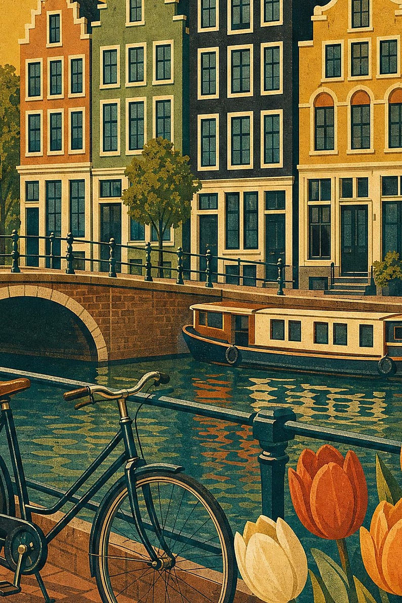 Vintage Amsterdam Canal image 3