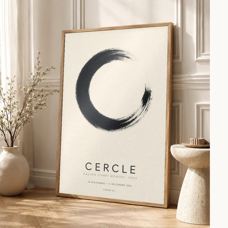 Koło | Abstrakcyjna sztuka ścienna | Nowoczesny plakat galeryjny | Minimalistyczny wydruk | Wydruk i wysyłka zdjęcie 1
