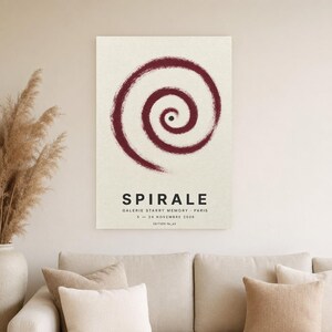 Spiraal | Abstracte muurkunst | Moderne galerijposter | Minimalistische print | Gedrukt en verzonden afbeelding 4