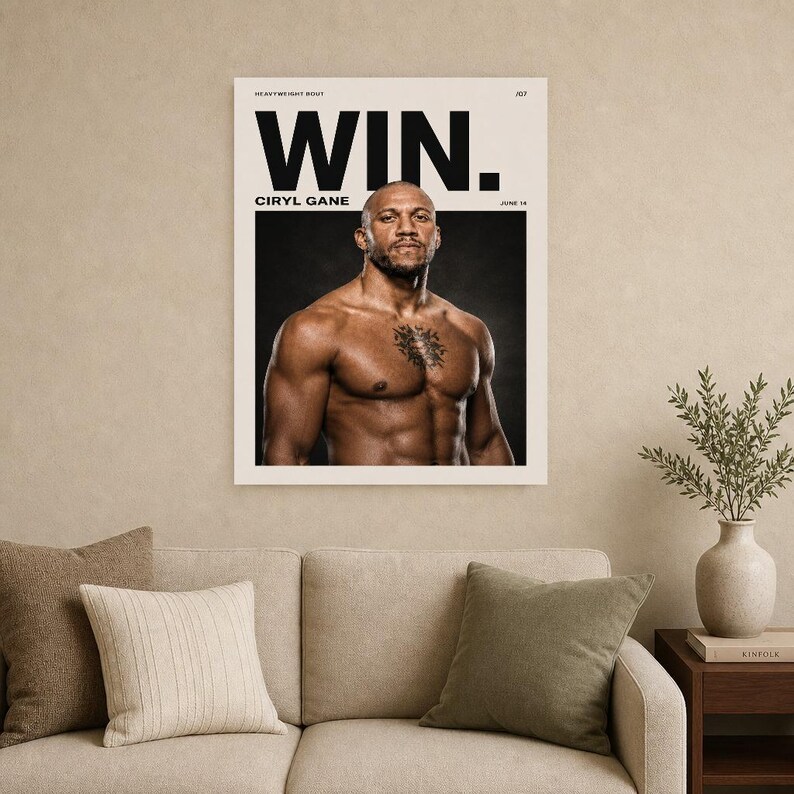 Ciryl Gane Poster | UFC Heavyweight Bout MMA Magazine Wall Art Print | Fight Night Decor image 9