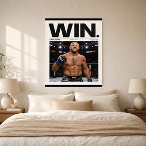 Ciryl Gane Poster | UFC Fight Night Gewinner MMA Wand kunstdruck | Achteckiges schweres Dekor Bild 6