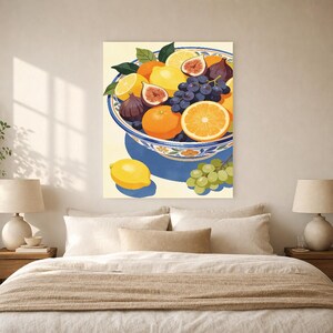 Mediterranean Fruit Bowl Kitchen Print | Dolce Vita Italian Wall Art Print | Dining Room Summer Decor image 9