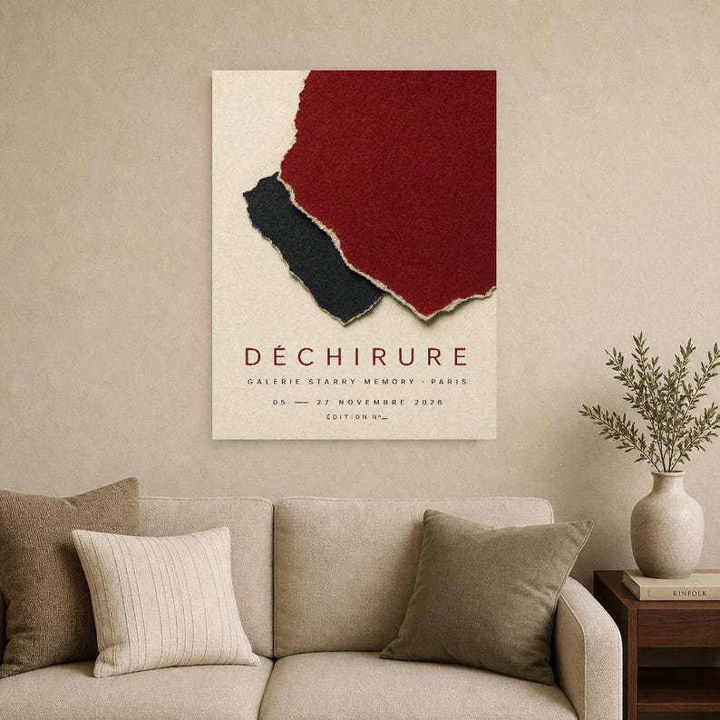 Träne | Abstrakte Wandkunst | Modernes Galerieposter | Minimalistischer Druck in Purpur und Schwarz | Gedruckt & Versand Bild 9