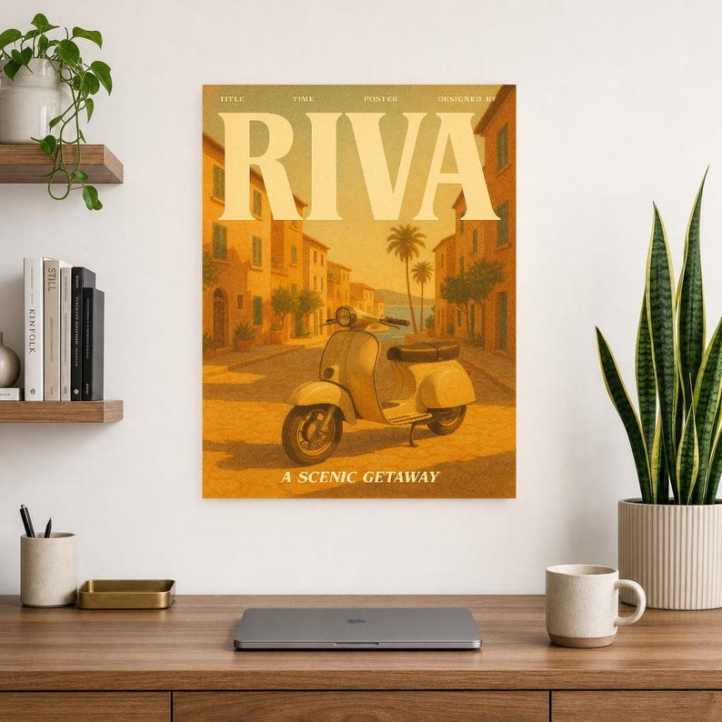 Riva Retro Poster | Vintage 70s Wall Art Print | Aesthetic Magazine Print | Mid Century Retro Decor Gift image 10