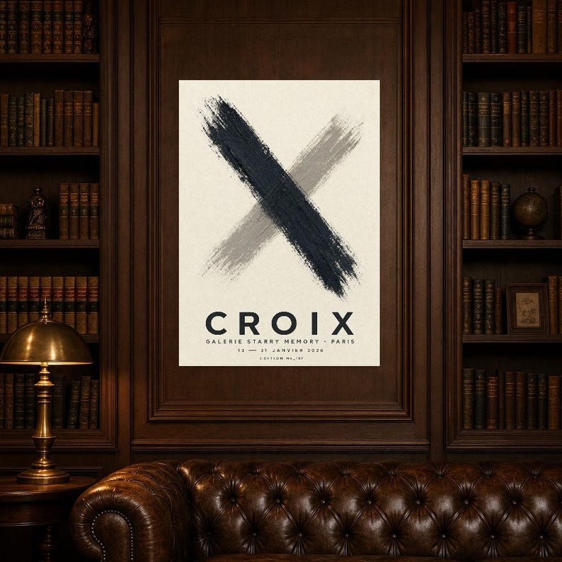 Cross | Abstract Wall Art | Modern Gallery Poster | Minimalist Print | Printed & Shipped image 5