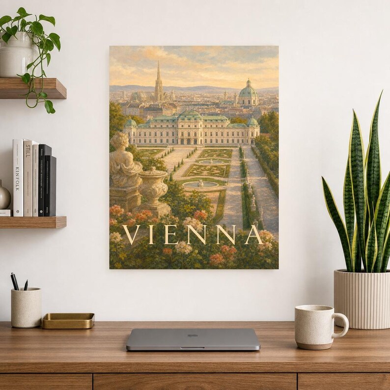 Vienna Travel Poster | Soft Painting Austria Wall Art | Named City Art Print | Printed & Shipped image 8