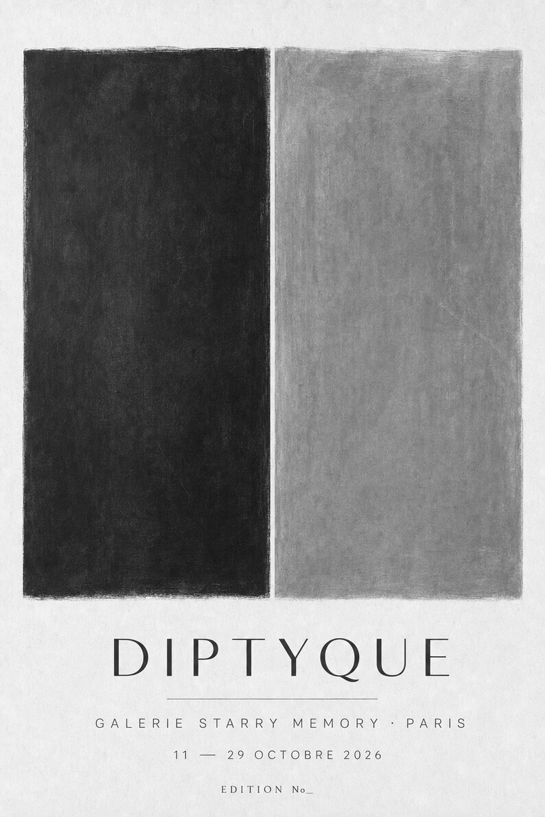 Díptico | Arte abstracto para pared | Póster de galería moderna | Impresión minimalista | Impreso y enviado imagen 10