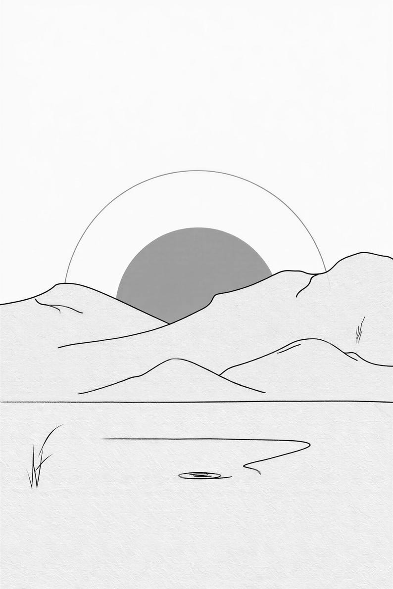 Terracotta Japandi Sun and Moon Wall Art | Minimalist Line Art Poster | Boho Bedroom Print Set of 2 image 10