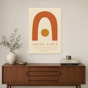 Arco de Areia | Arte Abstrata para Parede | Pôster Moderno para Galeria | Impressão Minimalista em Arco de Terracota | Impresso e Enviado imagem 2