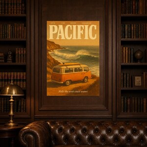 Pacific Retro Poster | Vintage 70s Wall Art Print | Aesthetic Magazine Print | Mid Century Retro Decor Gift image 7
