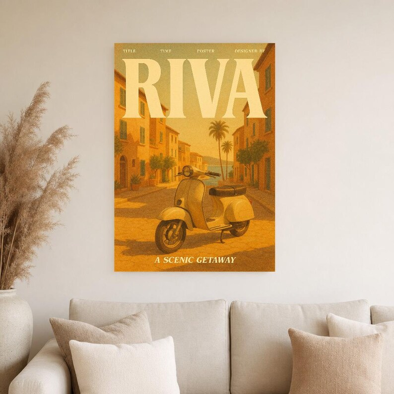 Riva Retro Poster | Vintage 70s Wall Art Print | Aesthetic Magazine Print | Mid Century Retro Decor Gift image 5