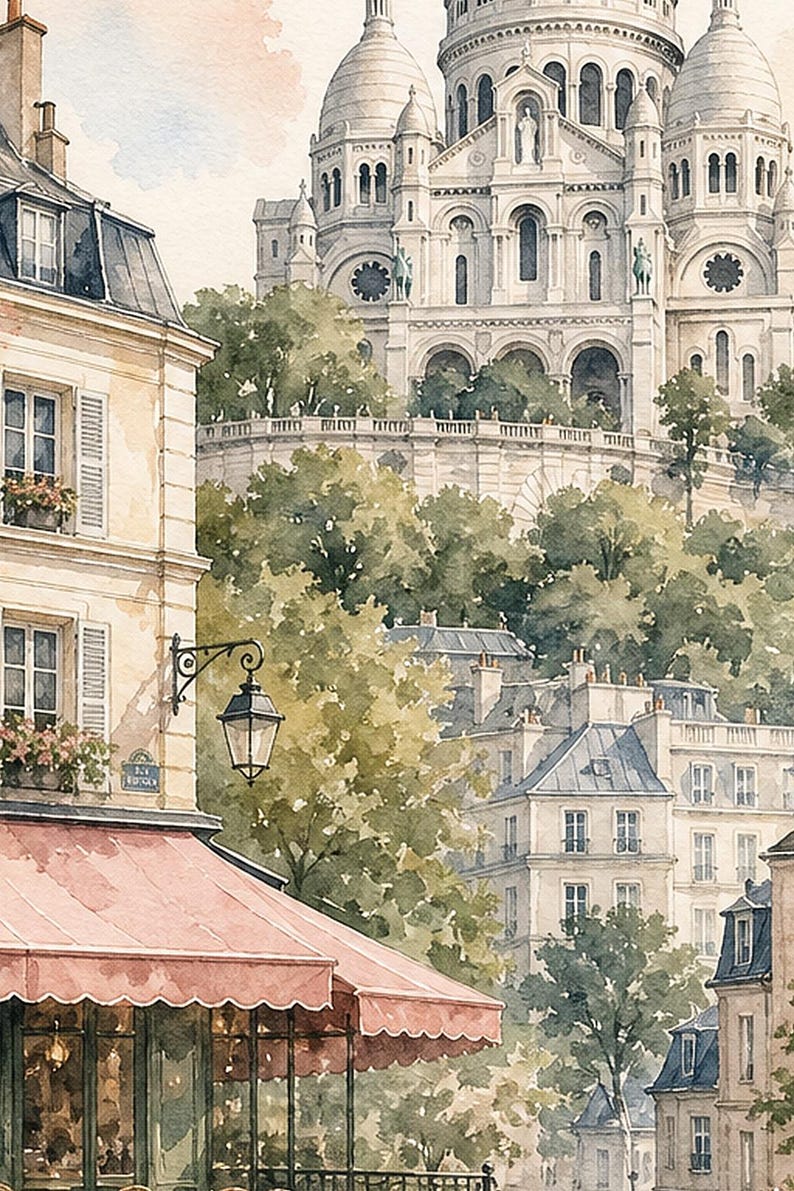 Paris Montmartre Watercolor image 3