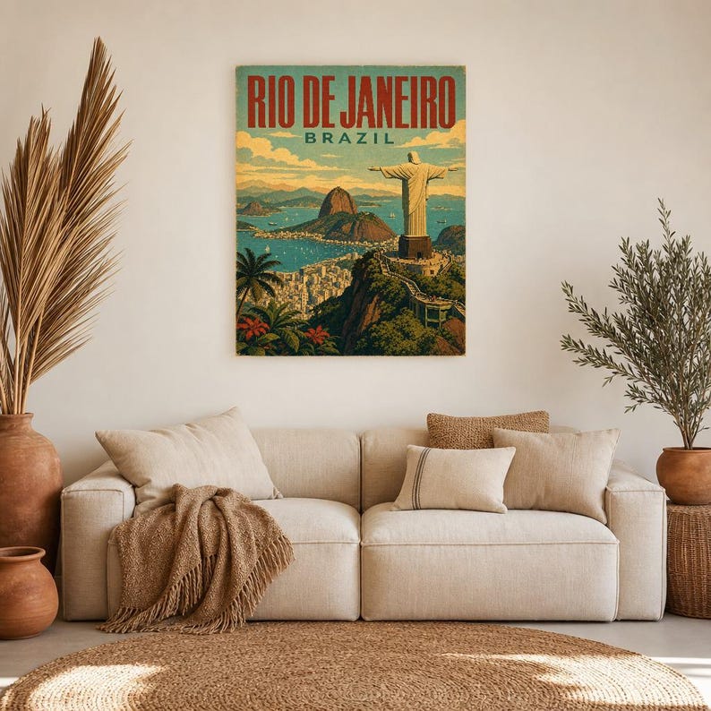 Rio de Janeiro Travel Poster | Vintage Rio Print | Brazilian Wall Art | Printed & Shipped image 7