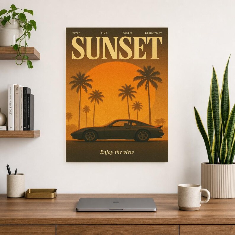 Sunset Retro Poster | Vintage 70s Wall Art Print | Aesthetic Magazine Print | Mid Century Retro Decor Gift image 10
