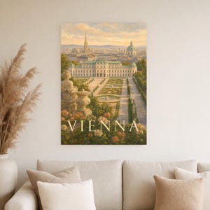 Vienna Travel Poster | Soft Painting Austria Wall Art | Named City Art Print | Printed & Shipped image 4