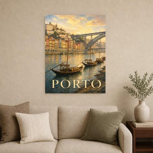 Porto Travel Poster | Soft Painting Portugal Wall Art | Named City Art Print | Printed & Shipped image 9