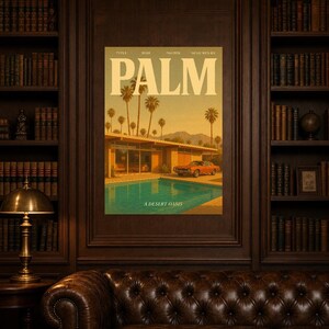 Palm Retro Poster | Vintage 70s Wall Art Print | Aesthetic Magazine Print | Mid Century Retro Decor Gift image 4