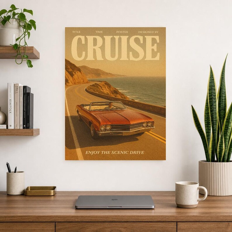 Cartel retro de crucero | Impresión de arte de pared vintage de los años 70 | Impresión de revista estética ? Regalo de decoración retro de imagen 13