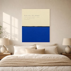 Two Plans | Abstract Wall Art | Modern Gallery Poster | Cobalt and Black Minimalist Print | Printed & Shipped image 6
