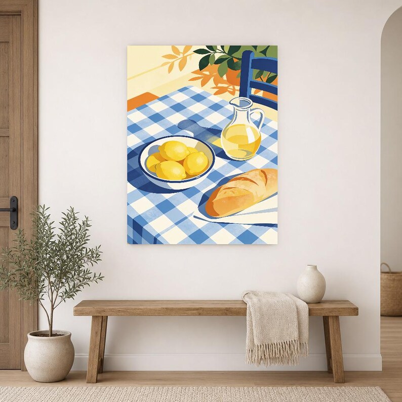Mediterranean Lemon Kitchen Print | Dolce Vita Italian Wall Art Print | Dining Room Summer Decor image 14